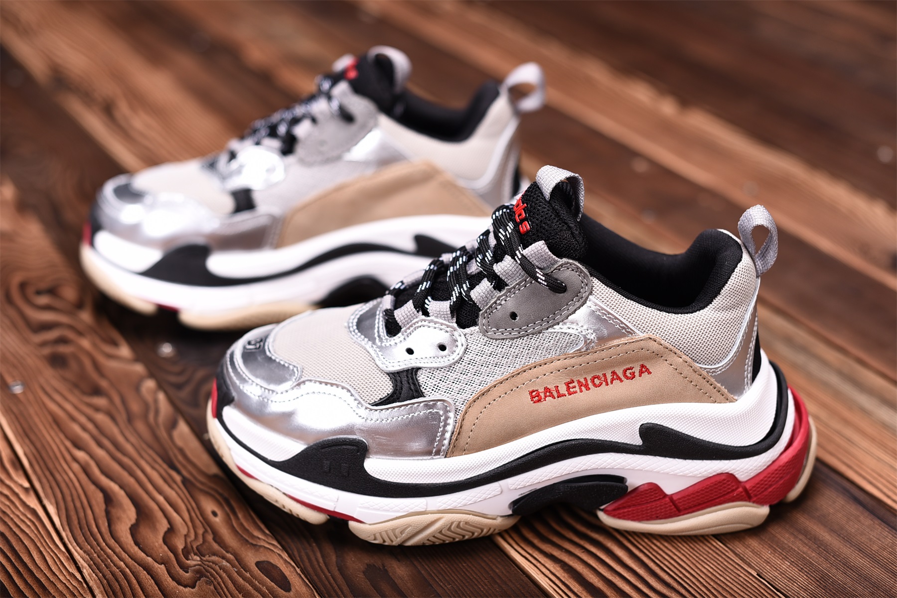 Balenciaga Triple S 483523W06E11260 Silver White Black Red Sneaker Balenciaga For Sale